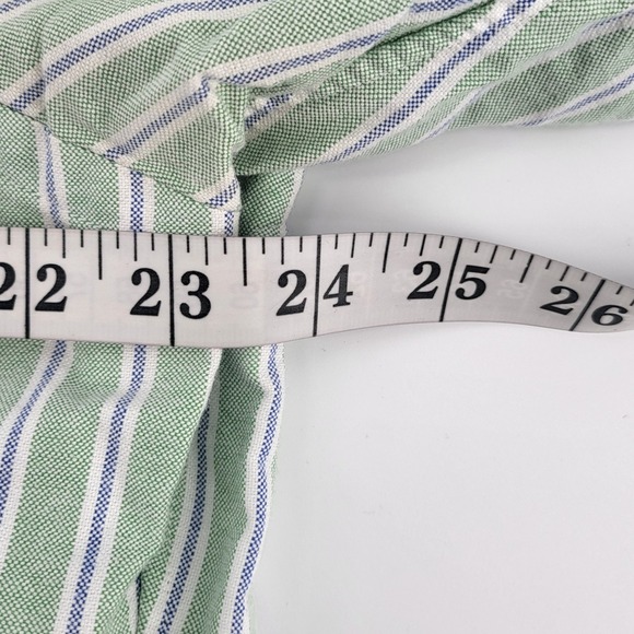 Ralph Lauren Classic Fit Green Stripe Long Sleeve Button Down Shirt 16.5 Large - Picture 7 of 9